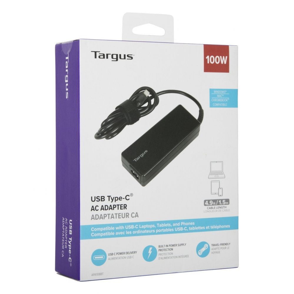 Контроллер Targus  | 100 W USB-C PD Charger - For Laptops or Power Pass-Thru Docks | APA108EU