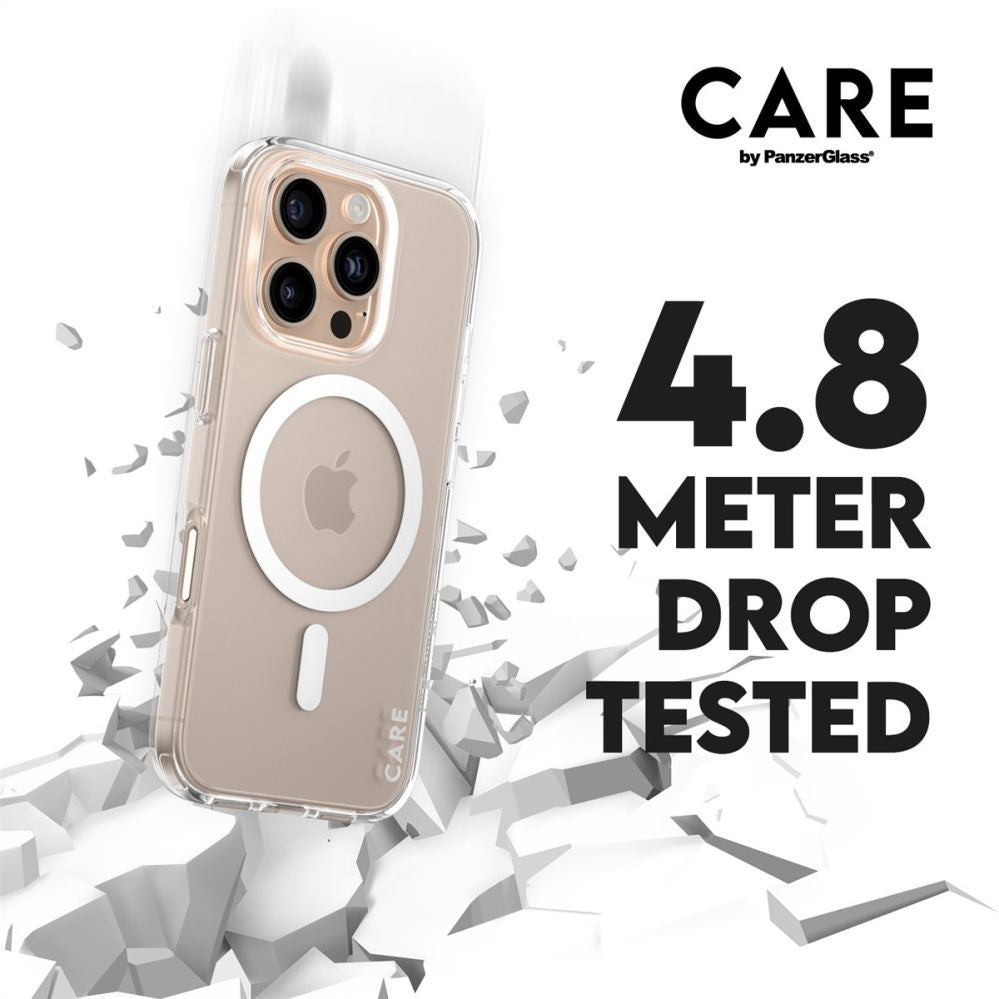 Чехол на заднюю панель PanzerGlass  CARE Flagship case with White MagSafe iPhone 16 Pro, Transparent