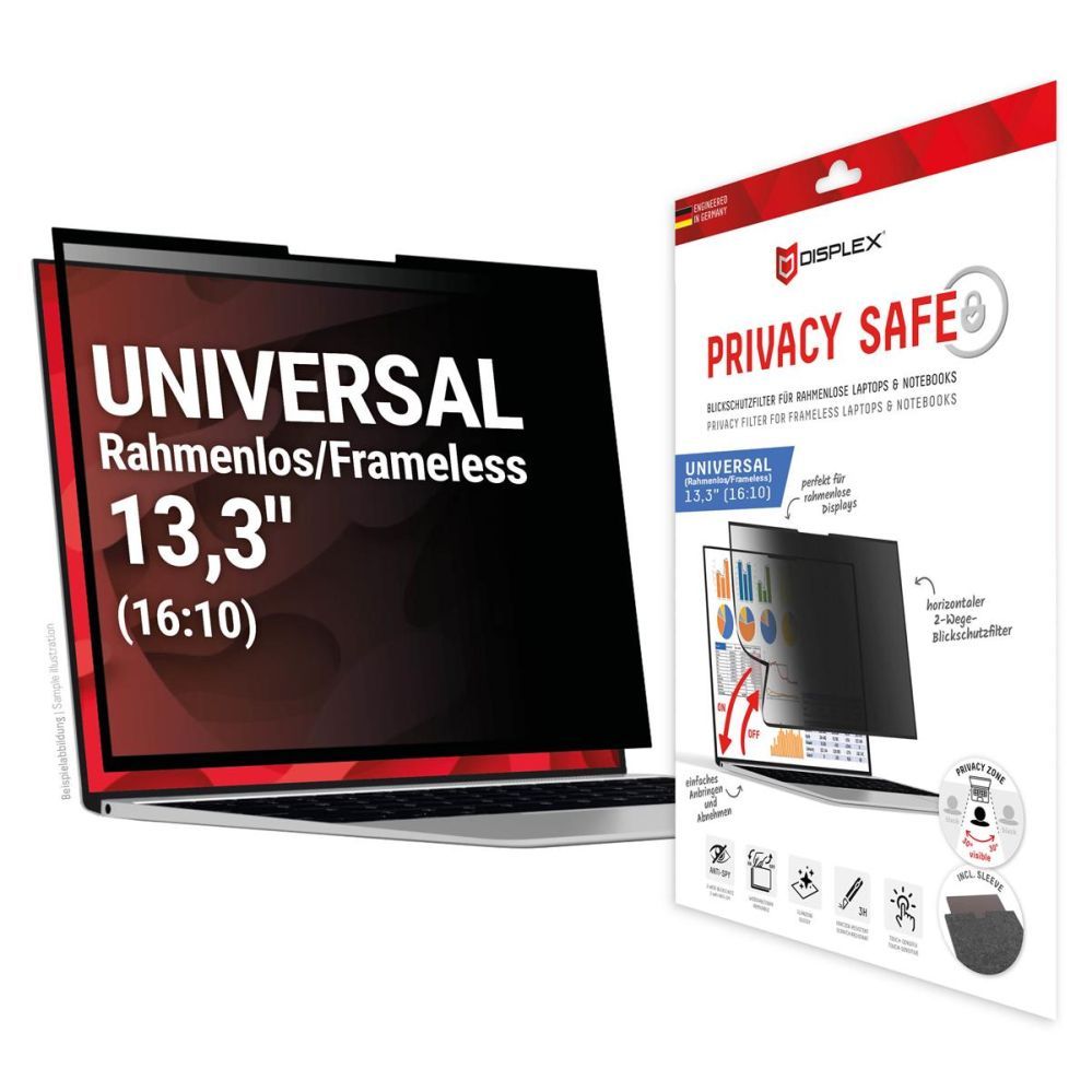 Защитное стекло displex  DISPLEX Privacy Safe Uni (Frameless) 13,3", 16:10