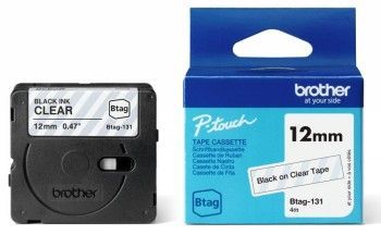 Consumable Brother BROTHER BTAG-131 BTAG131 12MM BLACK ON CLEAR TAPE