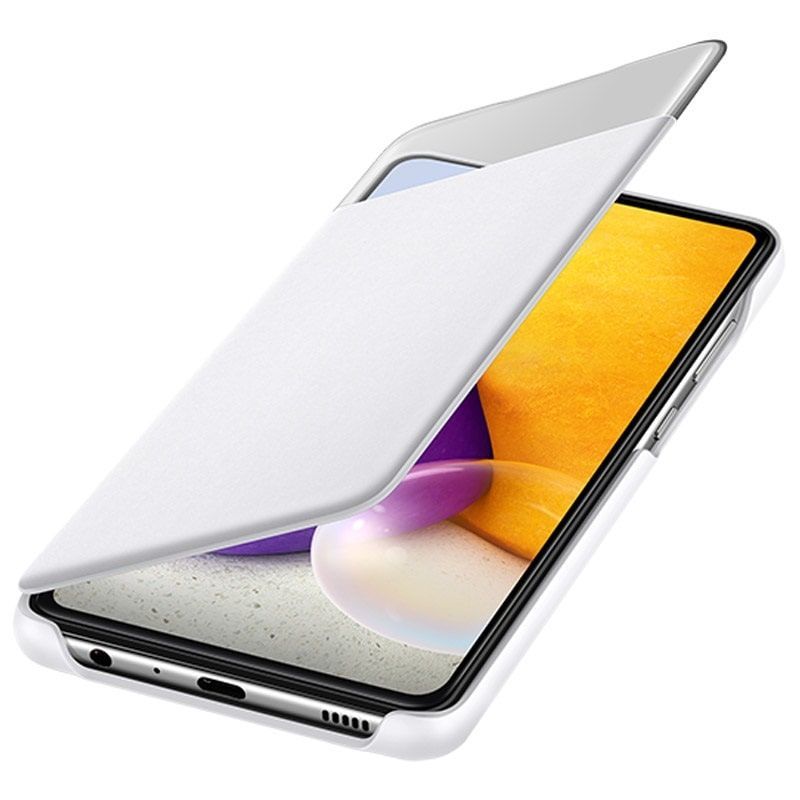 Book case Samsung - Galaxy A72 Smart S View Wallet Cover White
