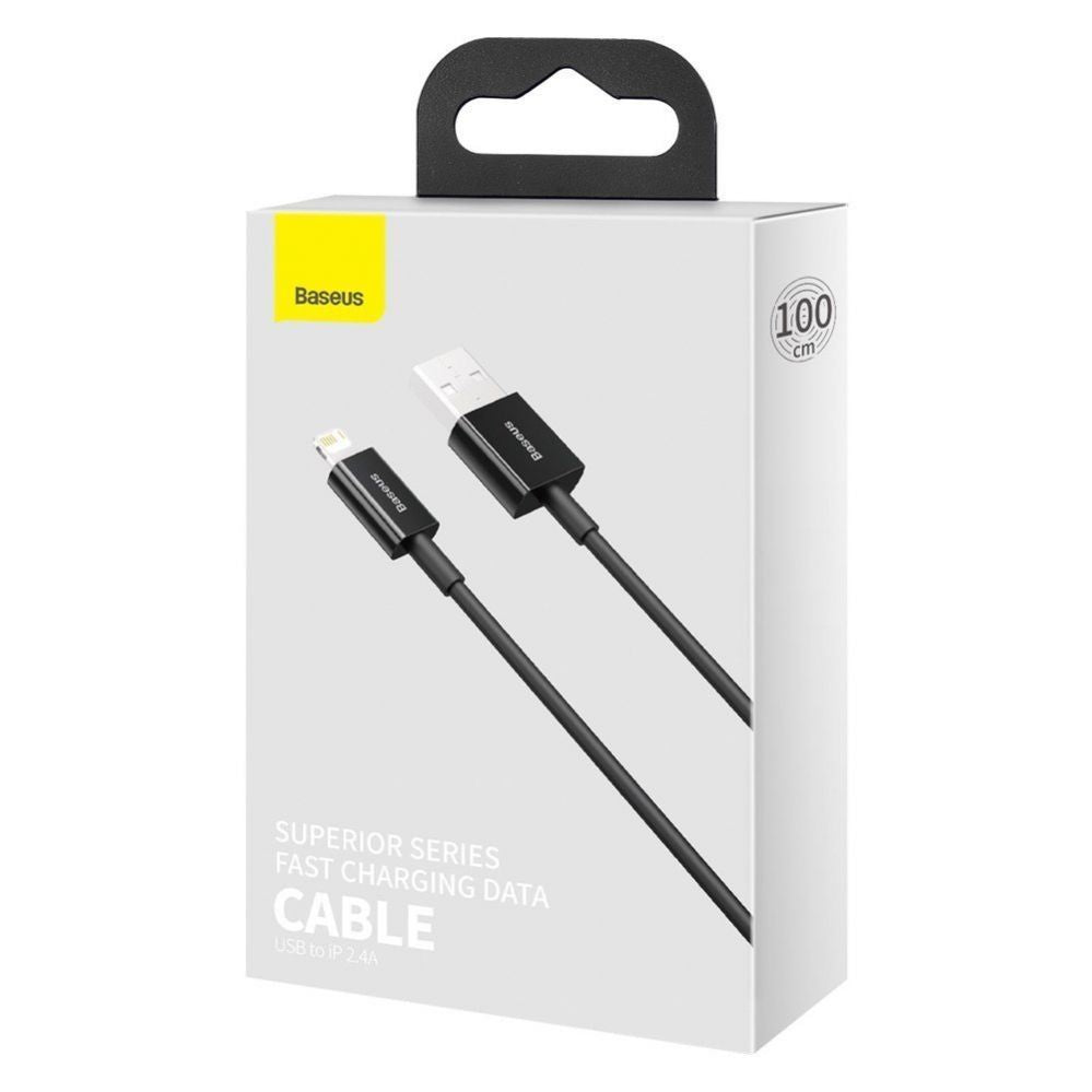 Kaabel Baseus  Baseus Superior USB - Lightning fast charging data cable 2,4 A 1 m black (CALYS-A01)