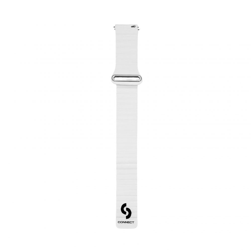 Rihm Connect  20mm Flat head Leather - Silicone Loop Magnetic Watch Strap (130mm M/L) White