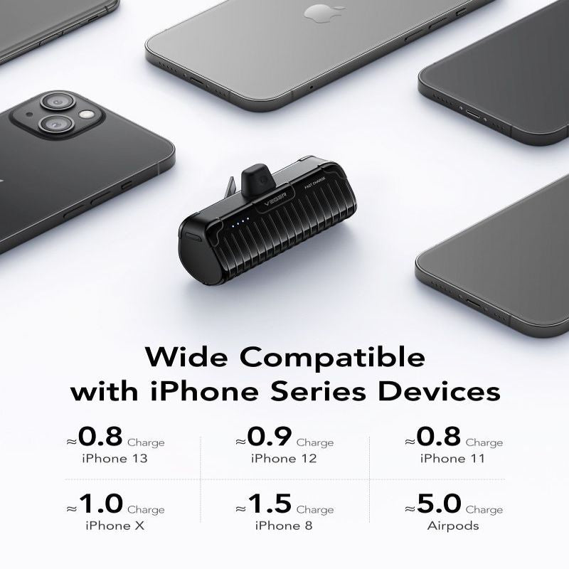 Power bank Veger  Powerbank Veger PlugOn (W0558P) PD QC3.0 2,4A 20W 5000 mAh with a built-in connector Lightning black