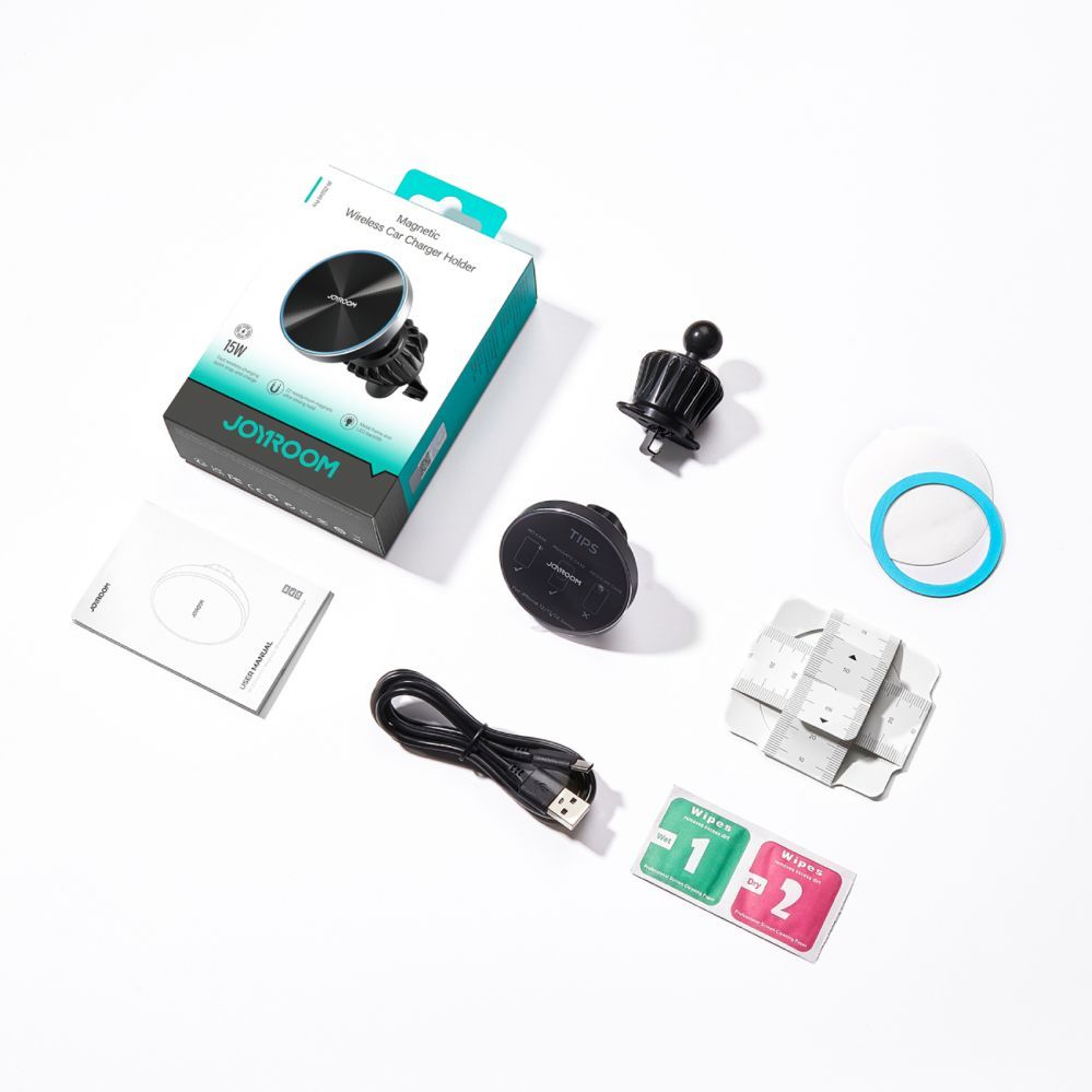 Kaabel Joyroom  Joyroom Magnetic Car Holder Wireless Charger 15W for Air Vent Black (JR-ZS240 Pro)