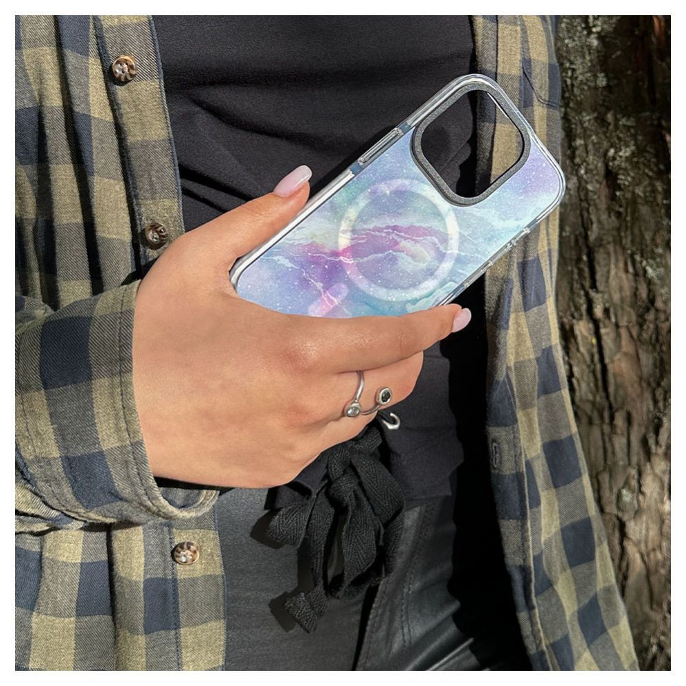 Tagakaaned Evelatus Apple iPhone 15 Pro Max PC+TPU With MagSafe Customized Print Purple