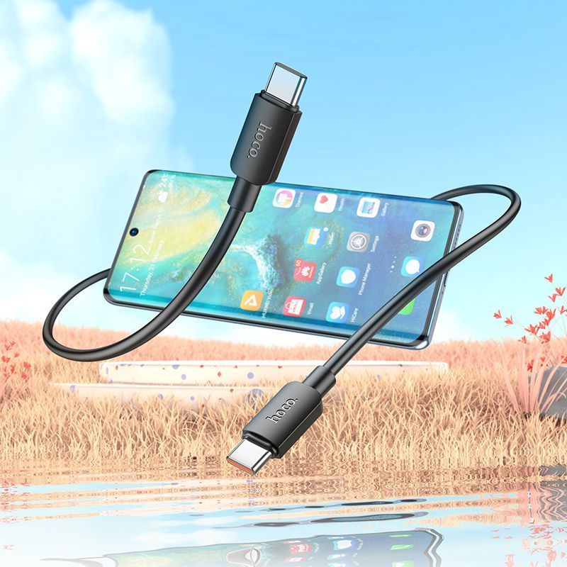 Кабель Hoco  Cable USB C to USB C Hoco PD 6A 100W 1 m X96 black
