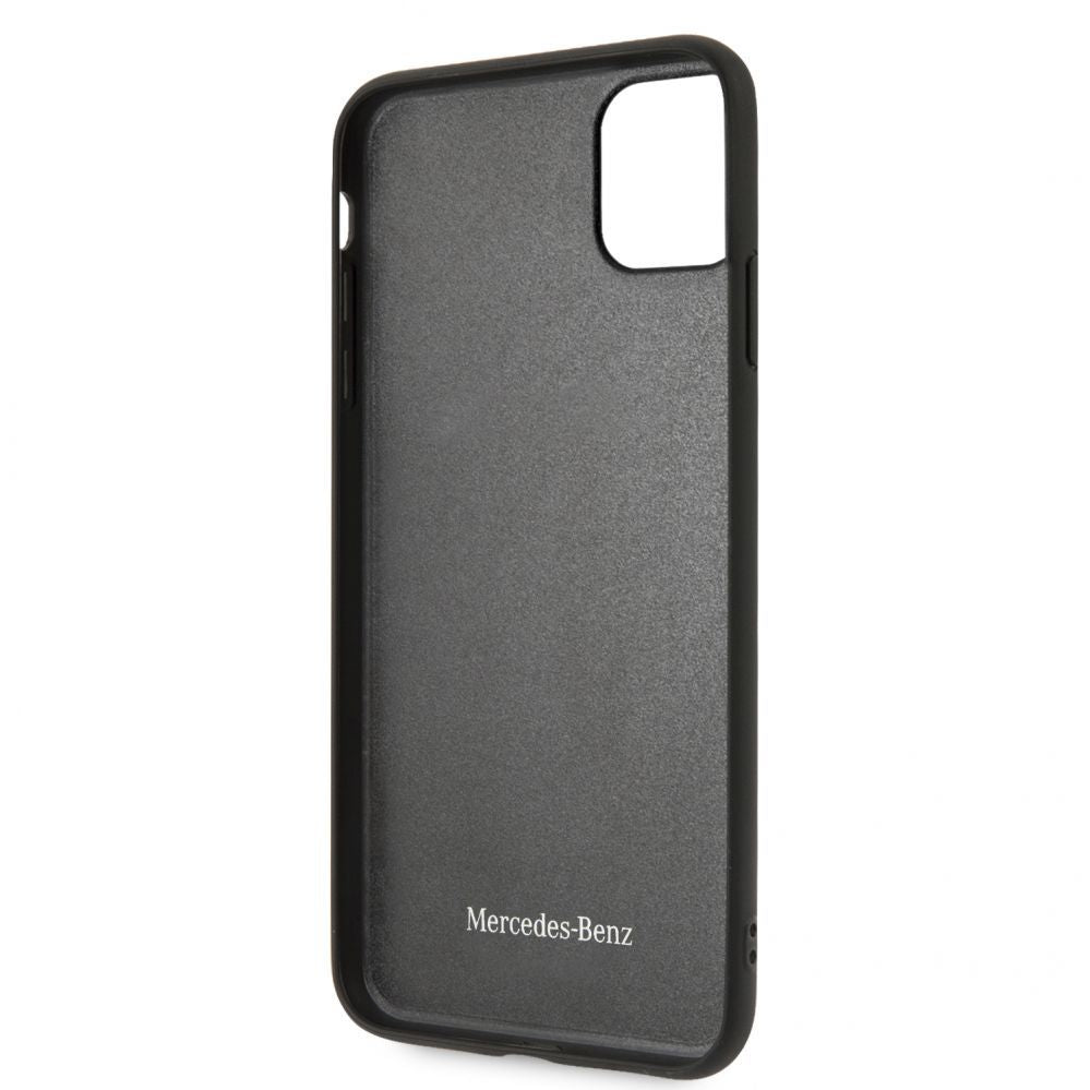 Back panel cover Mercedes-Benz Apple iPhone 11 Pro Max Quilted Genuine Leather Blue