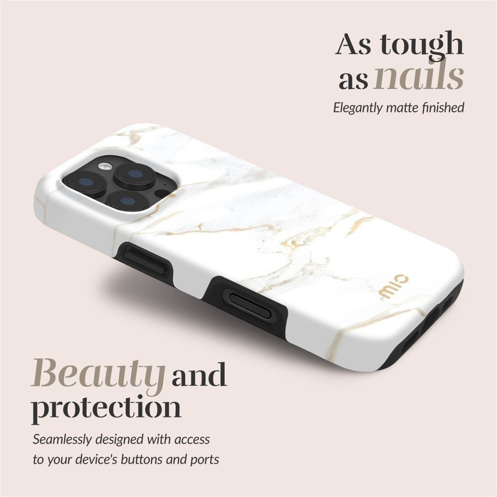 Back panel cover Mio  MIO White Marble Magsafe Compatible for iPhone 17