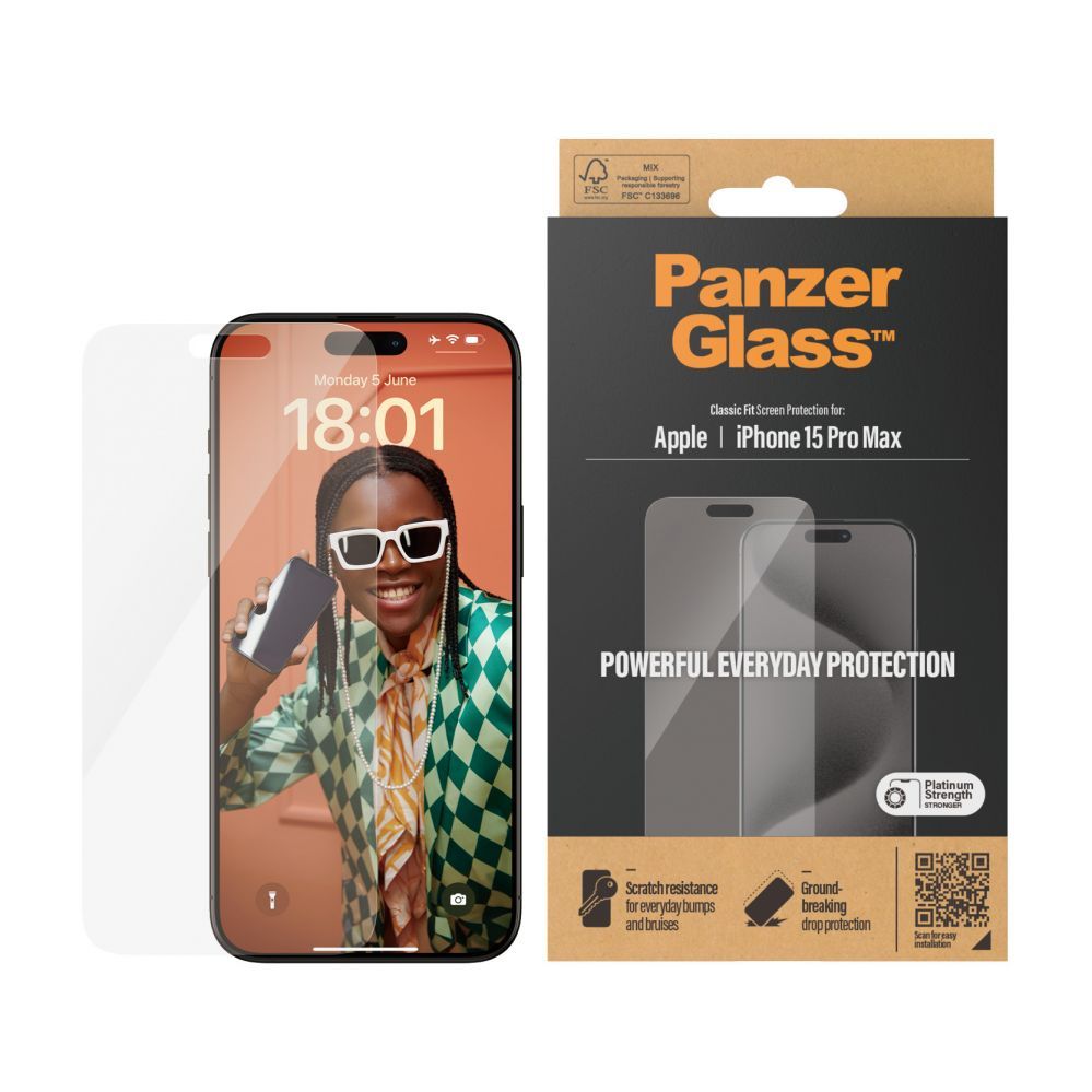 Back panel cover PanzerGlass  Screen Protector iPhone 2023 6.7 Pro Max | Classic Fit