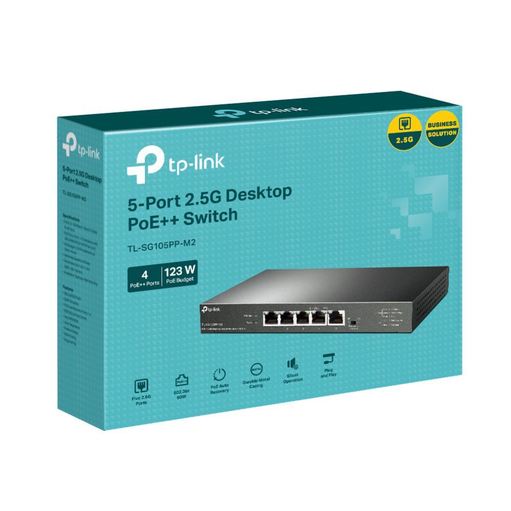 Commutator TP-Link  NET SWITCH 5PORT 4POE+/TL-SG105PP-M2