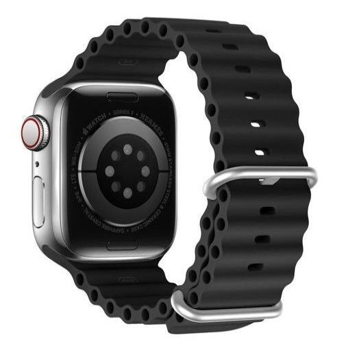 Rihm Dux Ducis  Strap Watch Strap 8 / 7 / 6 / 5 / 4 / 3 / 2 / SE (41 / 40 / 38mm) Silicone Band Bracelet Black