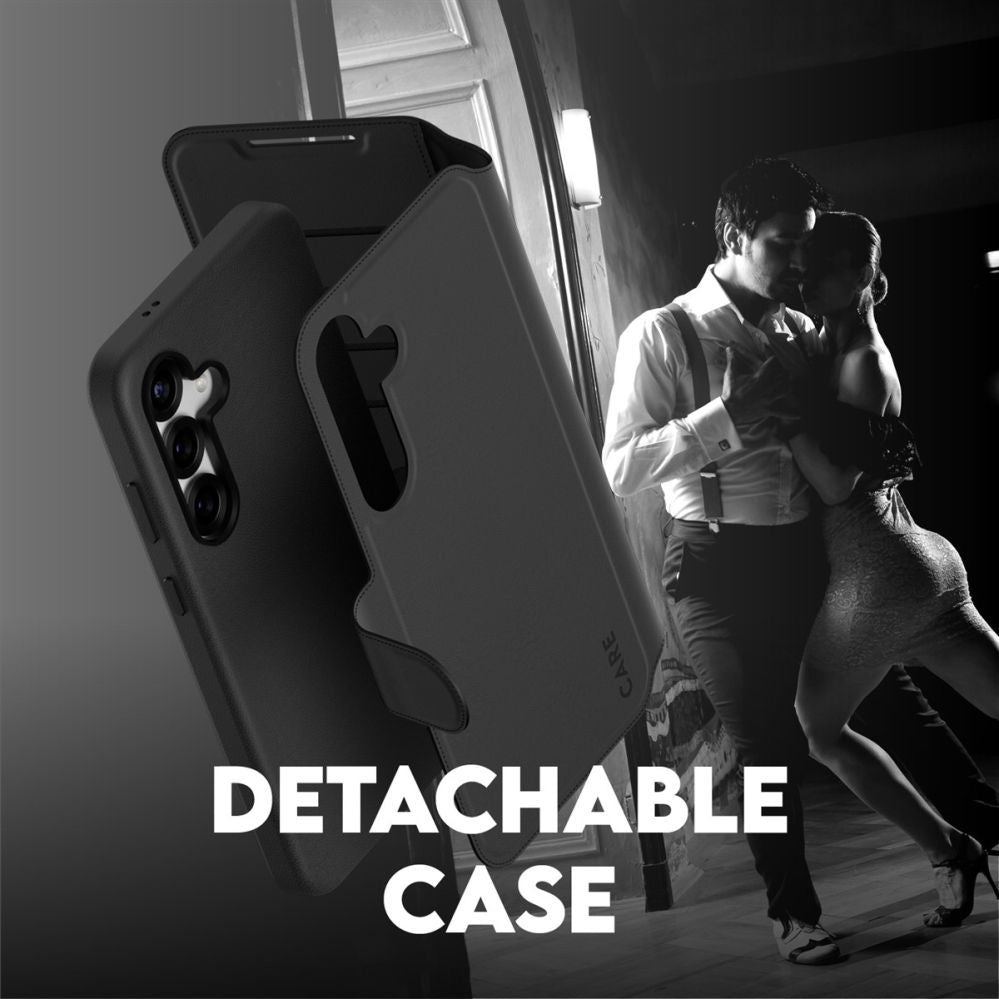 Back panel cover PanzerGlass  CARE by PanzerGlass Feature Case Tango Two-in-One Wallet Qi Compatible Samsung Galaxy S25 Plus, Black