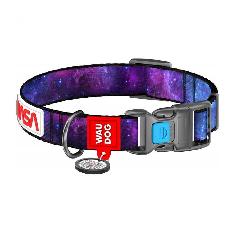 Для домашнего скота Waudog  Waudog "NASA21" nylon dog collar with QR code, size M, width 20 mm