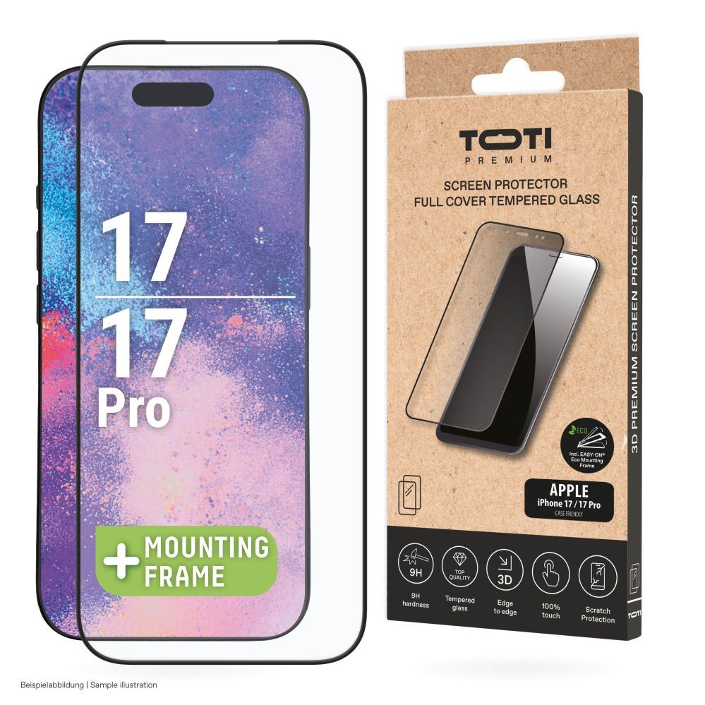 Защитное стекло toti premium  PREMIUM TEMPERED screen protector glass 3D full cover for Apple iPhone 17/16 Pro