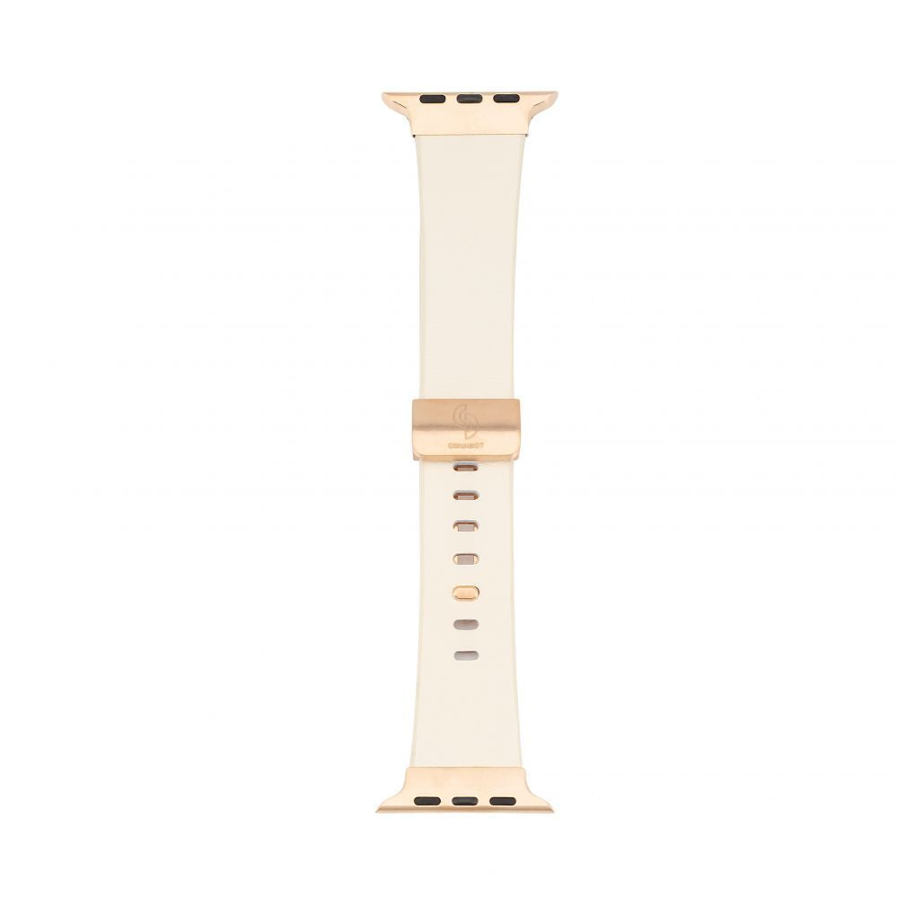 Rihm Connect  Watch 38/40/41mm Single loop buckle leather Watch Straps White