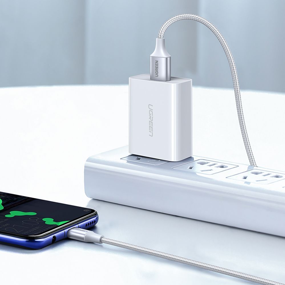 Kaabel Ugreen  Ugreen US288 60131 USB-A / USB-C QC 3.0 3A 1m cable - white White
