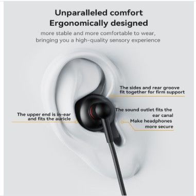 Kõrvaklapid yesido  YH48 Aluminum Alloy In-ear Earphone With Remote Control IP Interface Wired Headphone Black
