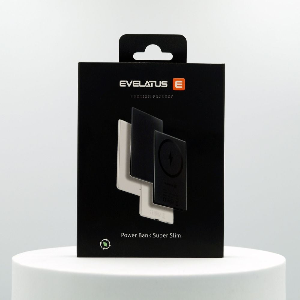Väline aku Evelatus  Evelatus 3000mAh Power Bank Super Slim With Wireless charging EVEP03PBSSB Black