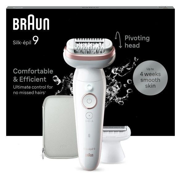 Epilaator Braun  Epilator | SES9-030 Silk épil 9 | Operating time (max) 50 min | Number of power levels 2 | Wet & Dry | White/Rose