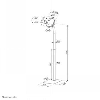 Book case NEOMOUNTS BY NEWSTAR NEOMOUNTS BY NEWSTAR FL15-625BL1 TILT- AND ROTATABLE TABLET FLOOR STAND FOR 7.9-11" TABLETS - BLACK