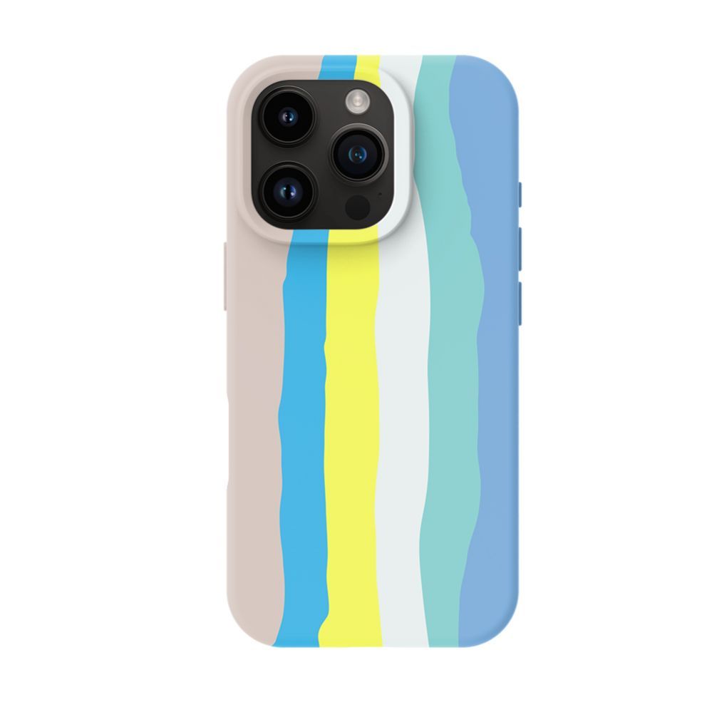 Back panel cover Evelatus Apple iPhone 16 Pro Max Multi-Colored Silicone Case With MagSafe Beige Cream