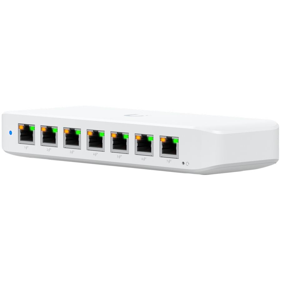 Muu arvutitarvik UBIQUITI  Ubiquiti USW-Ultra-210W-EU compact, Layer 2, 8-port GbE PoE switch with versatile mounting options, 7x GbE PoE+ output ports, GbE port with optional PoE++ input, 202W PoE availability with the included AC power adapter