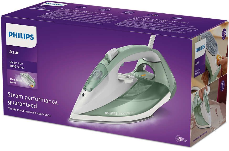 Triikrauad Philips  DST7012/70 HV | Steam Iron | 2600 W | Water tank capacity 300 ml | Continuous steam 45 g/min | Steam boost performance 220 g/min | Desert Green/Gray