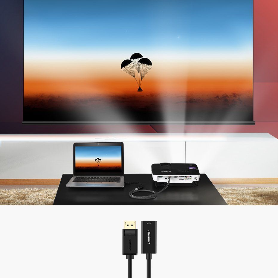 Кабель Ugreen  Cable from DisplayPort (Male) to HDMI (Female) (Unidirectional) 1080P 60Hz 12bit Black (40362)