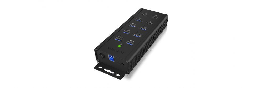 Роутер Raidsonic  7-port Industrial hub IB-HUB1703-QC3 0.71 m, Black, USB Type-A