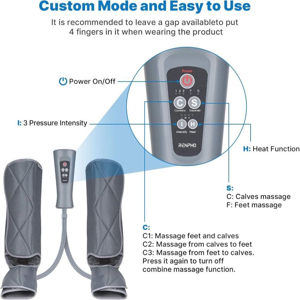 Умное устройство renpho  RENPHO Foot & Calf Air Massager With Heat