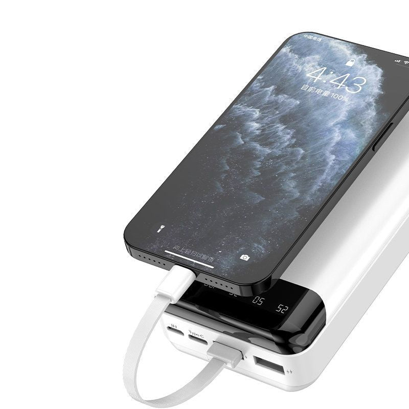 Power bank Dudao  Dudao capacious powerbank with 3 built-in cables 20000mAh USB Type C + micro USB + Lightning black (Dudao K6Pro +)