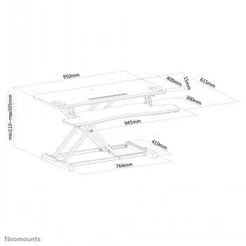 TV bracket NEOMOUNTS BY NEWSTAR NEOMOUNTS BY NEWSTAR WORKSTATION - SIT-STAND WORKPLACE (HEIGHT ADJUSTMENT: 11-51 CM)