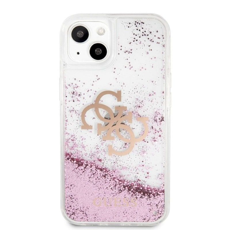 Back panel cover Guess  iPhone 13 Mini Liquid Glitter Pink Case Transparent