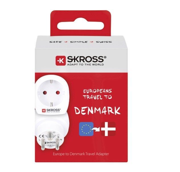 Adapter Skross  Travel adapter CA EU to DEN - Europe to Denmark White