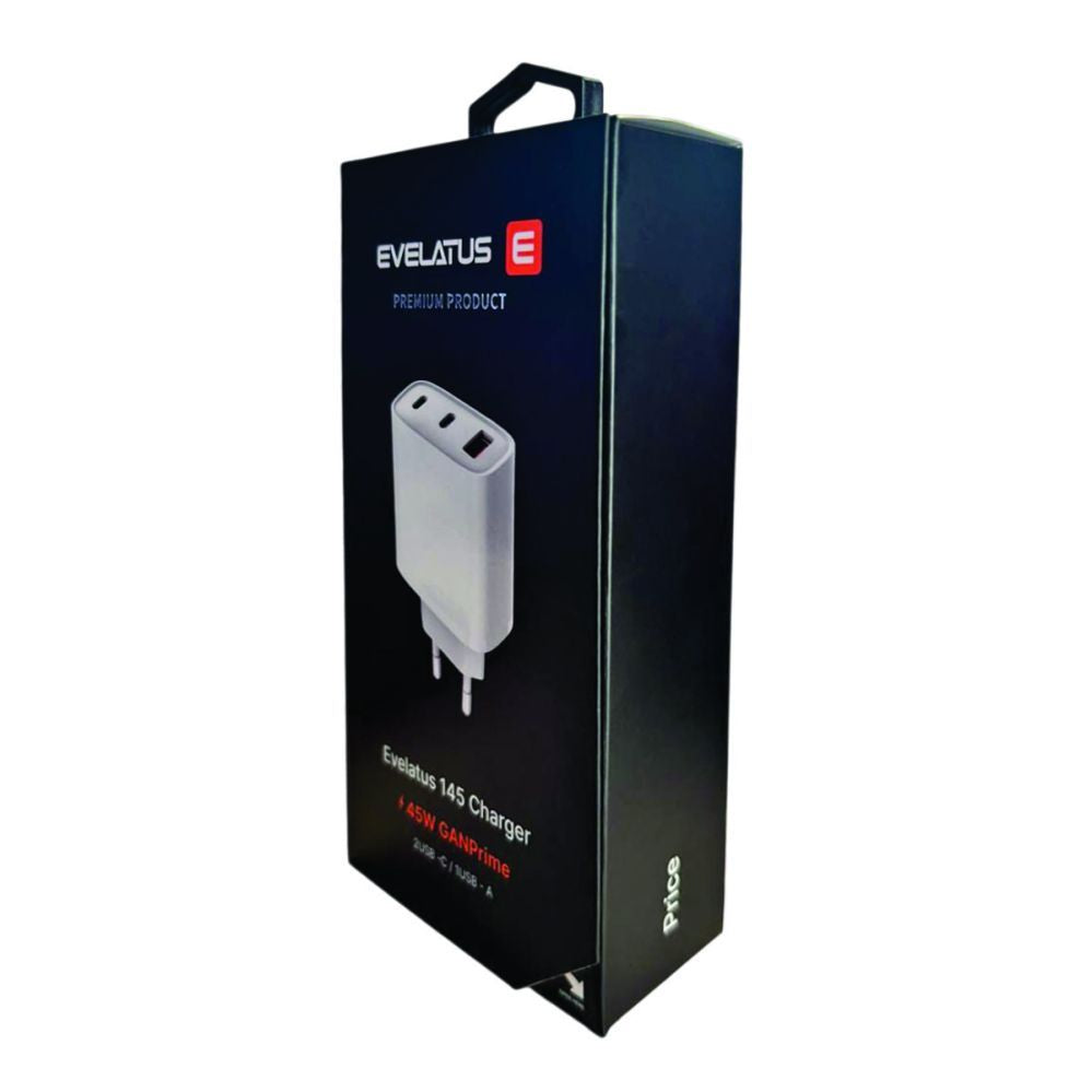 Adaptrid Evelatus  45W Max Fast Charger EU USB-C1/USB-C1/USB-A - RCE-4501ACCL White