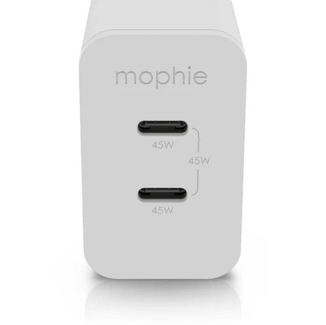 Адаптер mophie  mophie Wall Adapter USB-C PD DUAL 45W GAN EU(2xUSBC) White