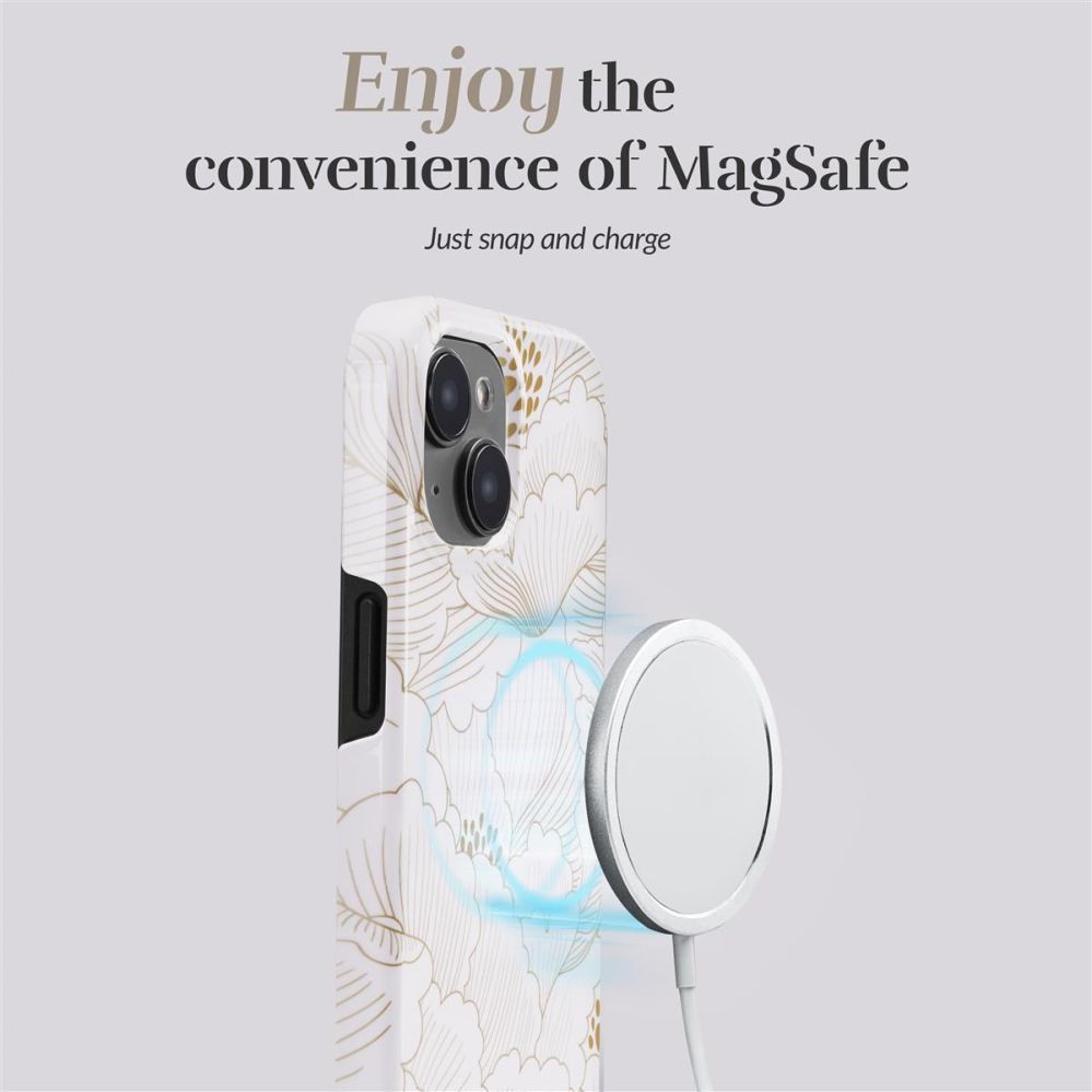 Чехол на заднюю панель Mio  MIO White Roses Magsafe Compatible for iPhone 16 Plus