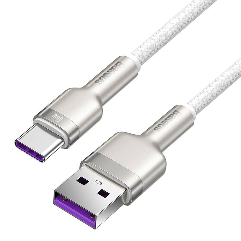 Cable Baseus  USB cable for USB-C Baseus Cafule, 66W, 1m (white)