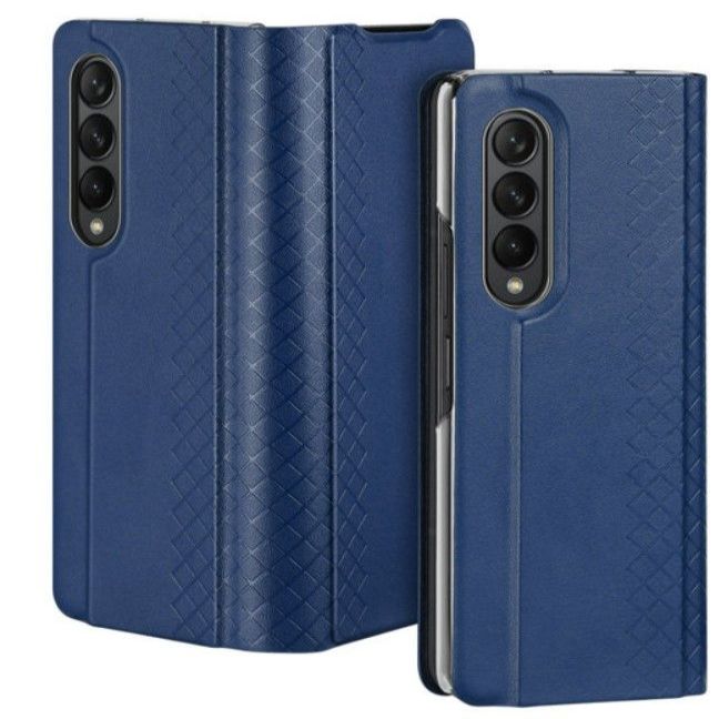 Back panel cover Dux Ducis Samsung Galaxy Z Fold4 Bril case with a flip wallet stand Dark Blue