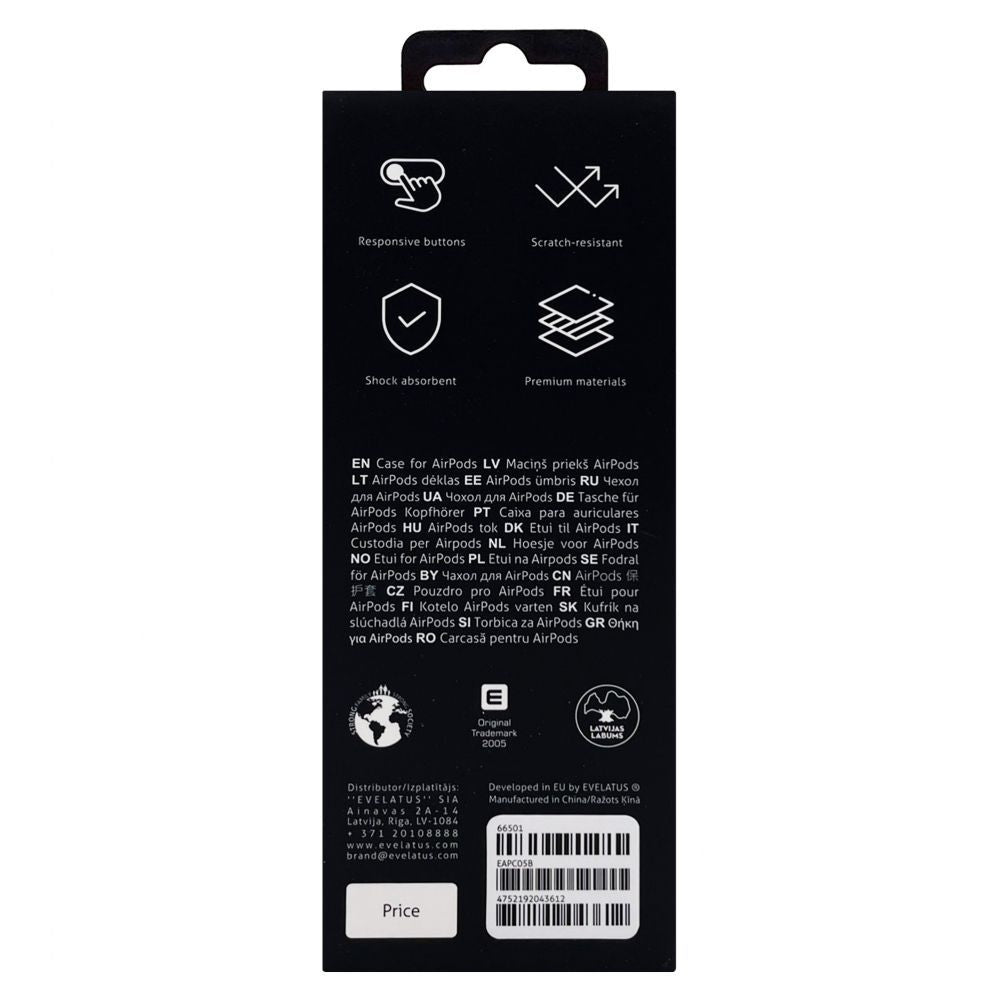 Headphone case Evelatus Apple Airpods Case EAC05 Black