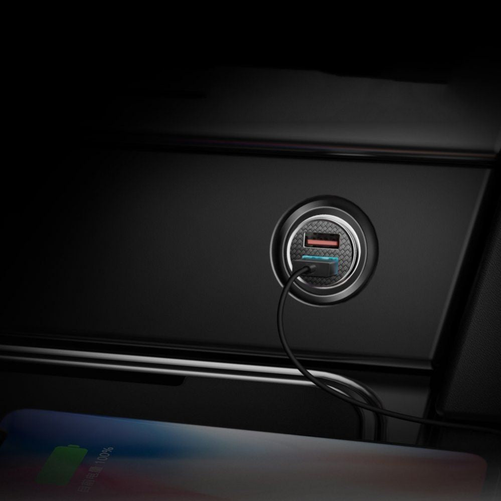 Kaabel Baseus  Baseus Circular smart car charger 2x USB QC3.0 Quick Charge 3.0 SCP AFC 30W black (CCALL-YD01)