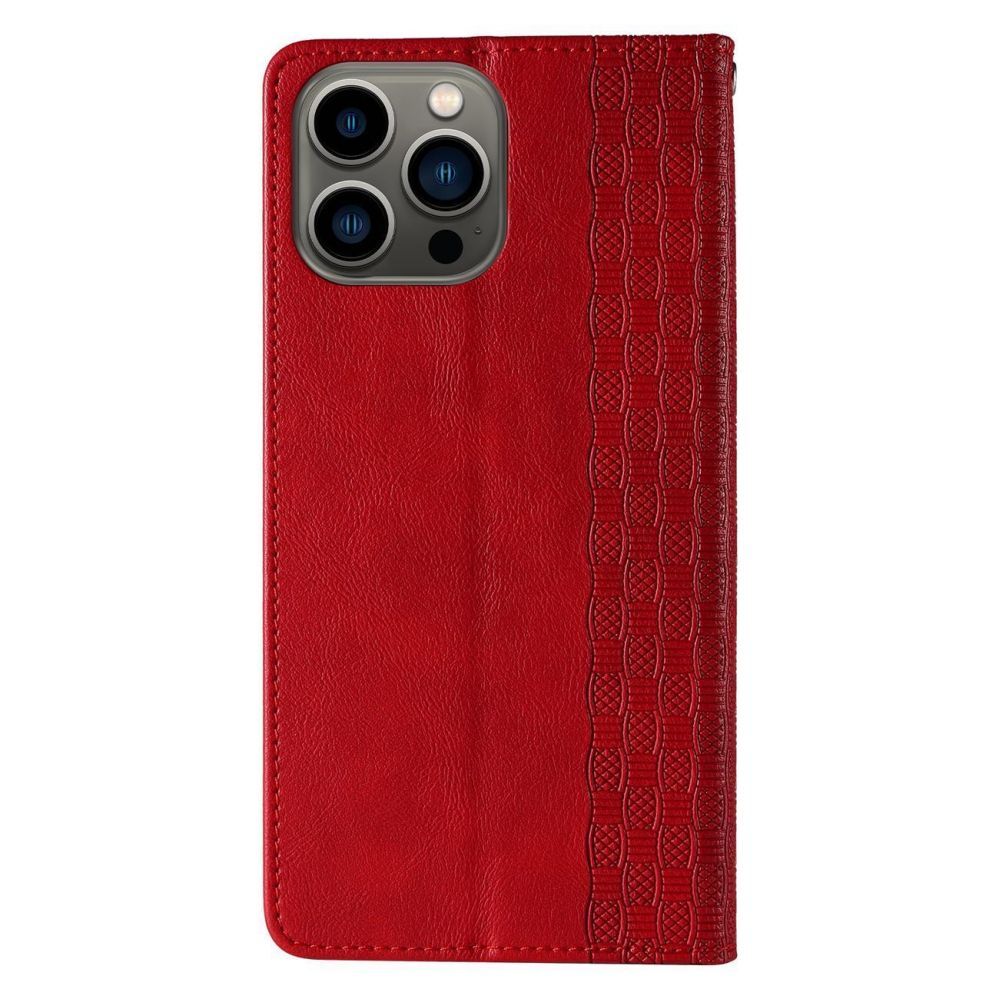 Tagakaaned Hurtel - Magnet Strap Case Case for iPhone 13 Pro Max Pouch Wallet + Mini Lanyard Pendant Red