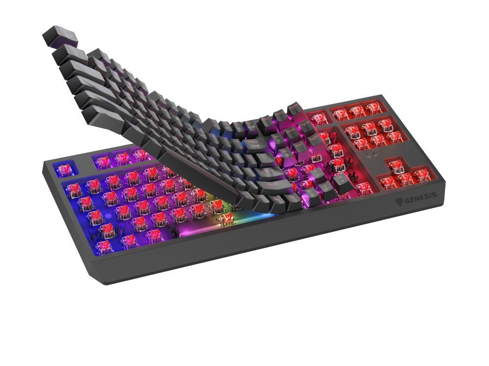 Arvuti klaviatuur Genesis  THOR 230 | Mechanical Gaming Keyboard | Wireless | US | Black | 2.4 GHz, Bluetooth, USB | Outemu Red