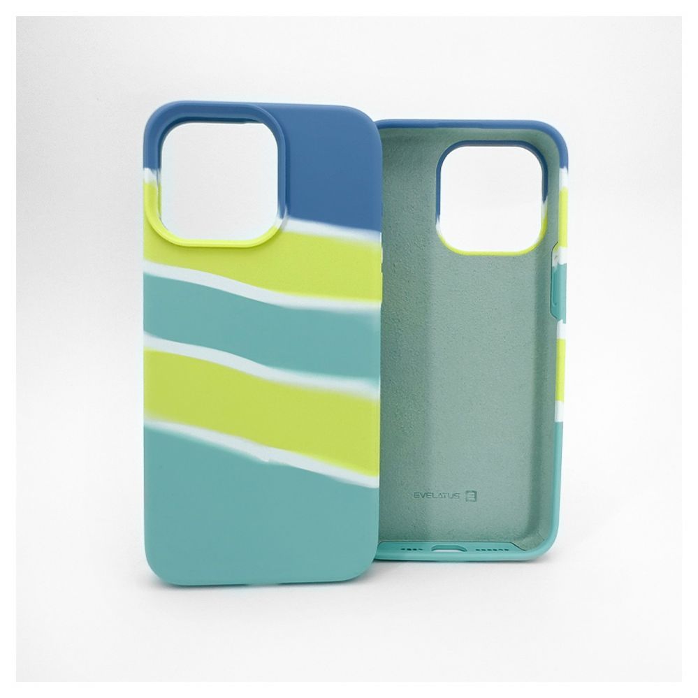 Чехол на заднюю панель Evelatus Apple iPhone 15 Pro Silicone case Multi-Colored Yellow Green