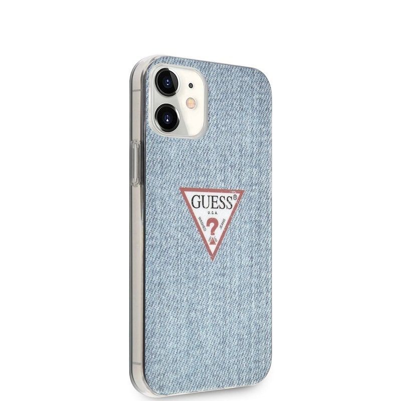 Back panel cover Guess Apple iPhone 12 mini 5.4'' PC/TPU Denim Triangle Cover Light Blue