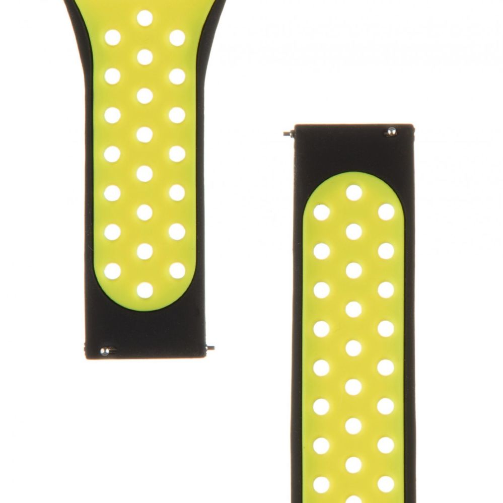 Rihm Tactical  20mm Double Silicone Watch Band Black Yellow