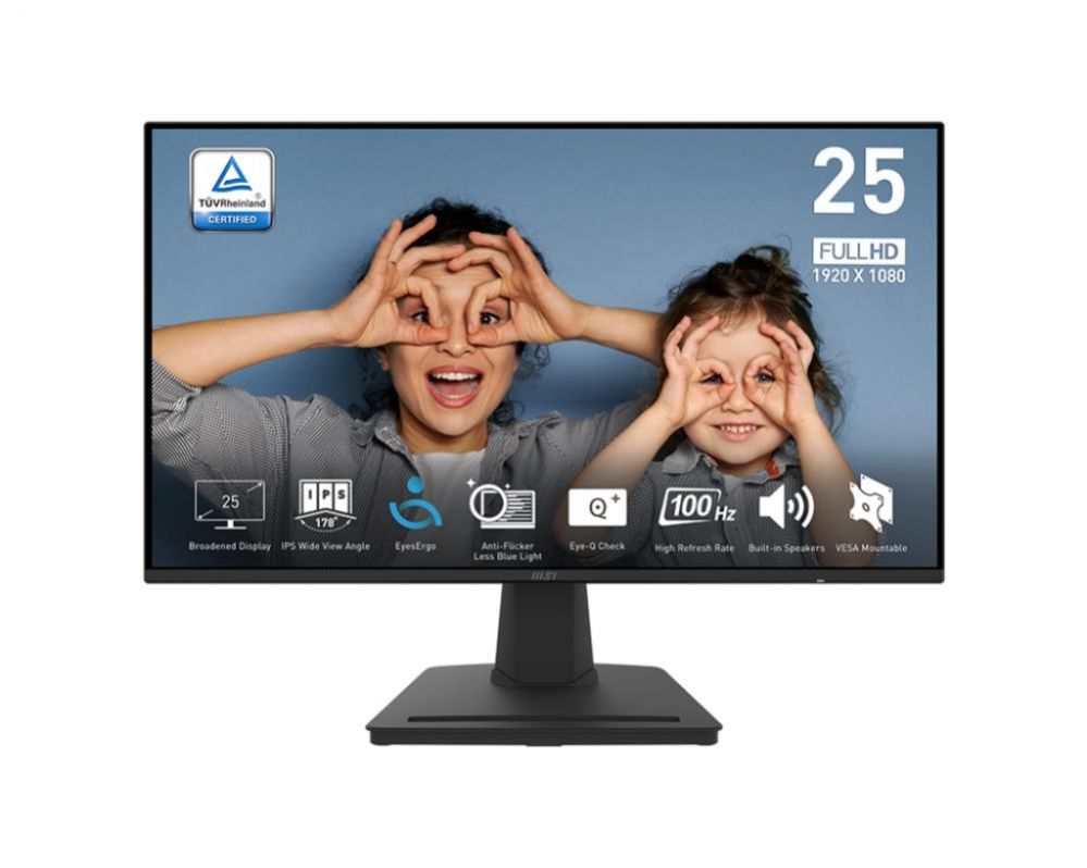 Монитор MSI  LCD Monitor||PRO MP252|24.5"|Panel IPS|1920x1080|16:9|100Hz|Matte|1 ms|Speakers|Tilt|Colour Black|PROMP252