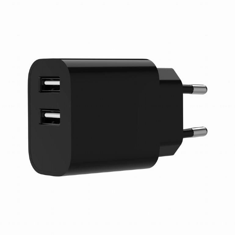 Laadijad ja juhtmed Gembird  CHARGER USB UNIVERSAL BLACK/2P TA-UC-2A12-01-BK