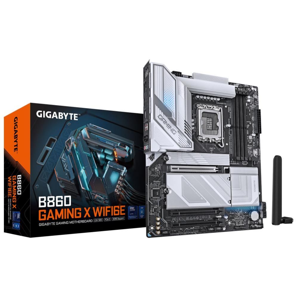 Intel protsessori emaplaat Gigabyte  Mainboard||Intel B860 Express|LGA1851|ATX|Memory DDR5|Memory slots 4|1xPCI-Express 16x|2xM.2|1xHDMI|1xDisplayPort|1xAudio-In|1xAudio-Out|1xMicrophone|5xUSB 2.0|3xUSB 3.2|1xUSB-C|1xRJ45|B860GAMINGXWIFI6E1.0
